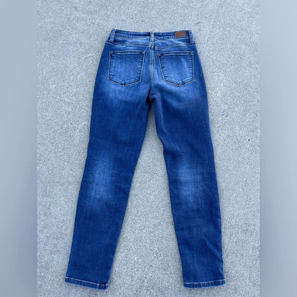 Judy Blue Slim Fit Jeans 3/26 Straight Dark Blue Tapered leg - Picture 4 of 5